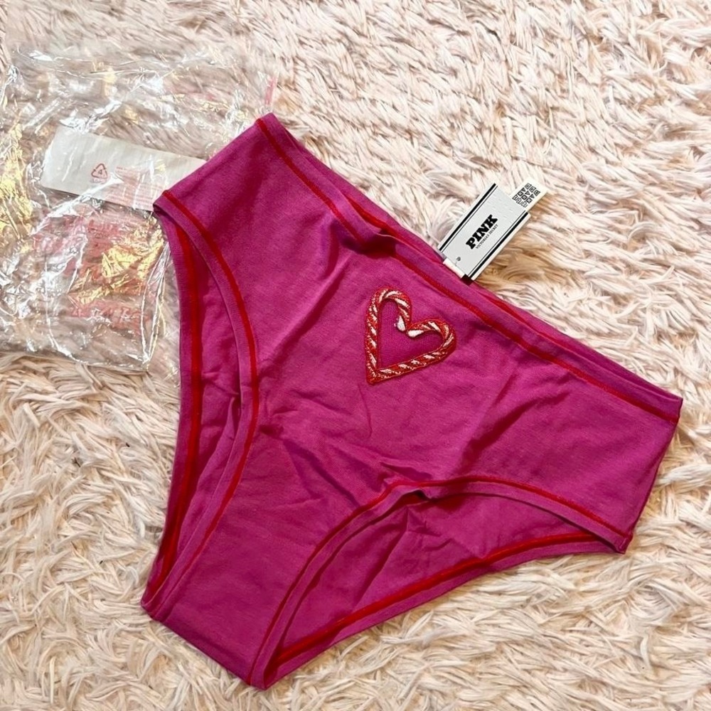 Victoria's Secret PINK Cotton Cheekie Panties‎ Christmas Holiday Candy Cane Sexy